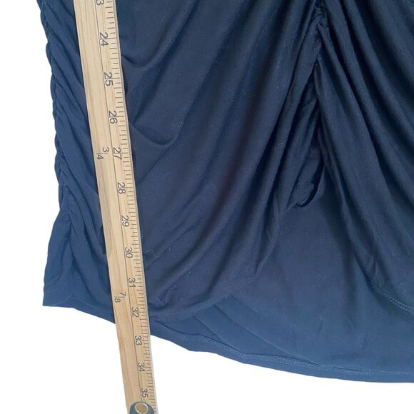 Torrid Super Soft Mini Dress 3X Black Lace V-Neck Ruched Long Sleeve Whimsigoth - Picture 5 of 6